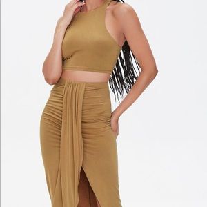 Forever 21 Crop Top & Tulip Hem Skirt Set